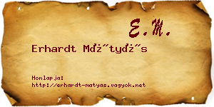 Erhardt Mátyás névjegykártya